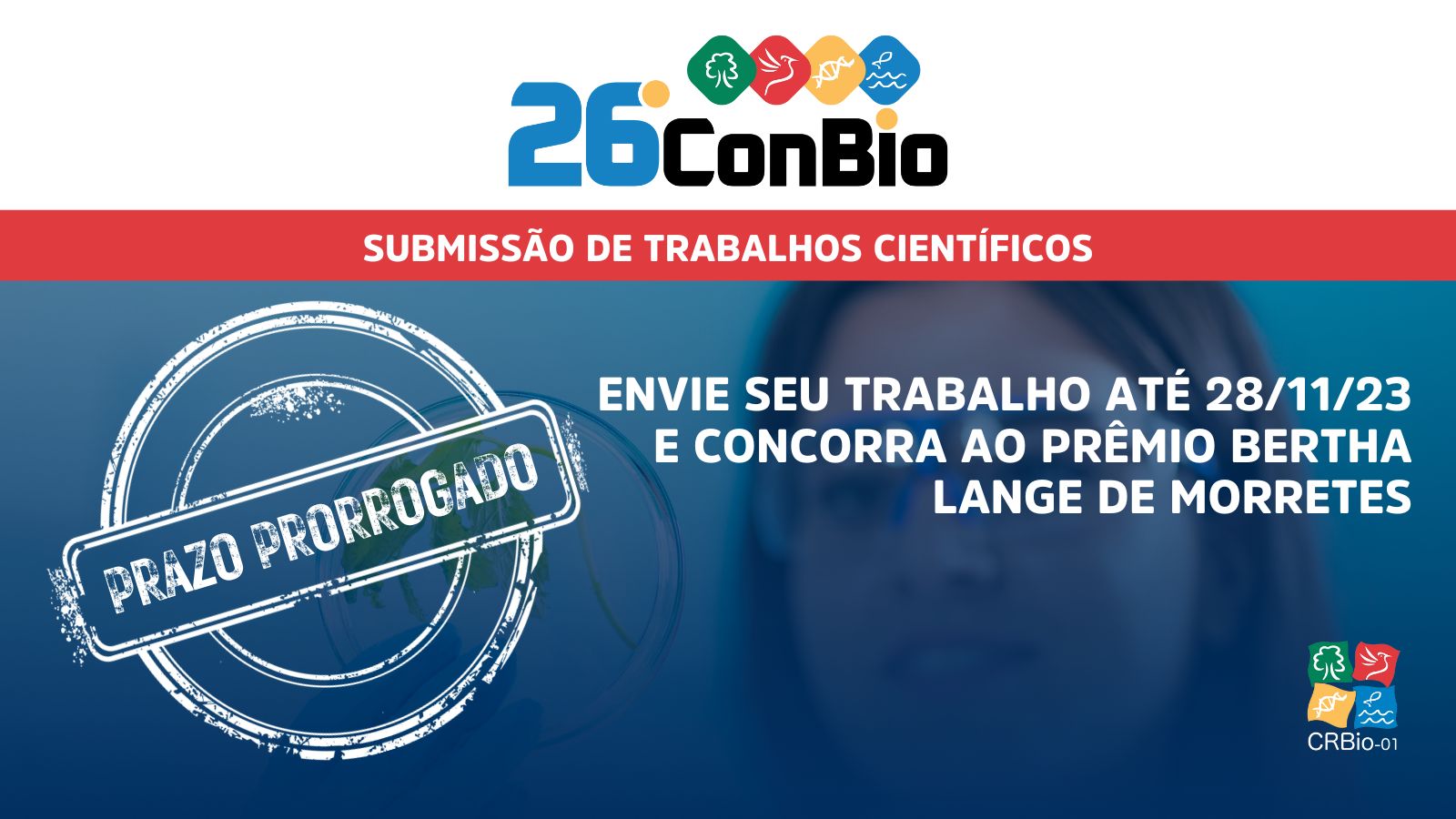 Submeta seu trabalho ao 26º ConBio e concorra a prêmios